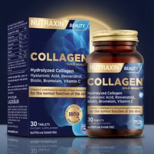 Nutraxin Beauty Collagen Gold Quality (Collagène + Acide Hyaluronique + Vitamine C) – 60 comprimés