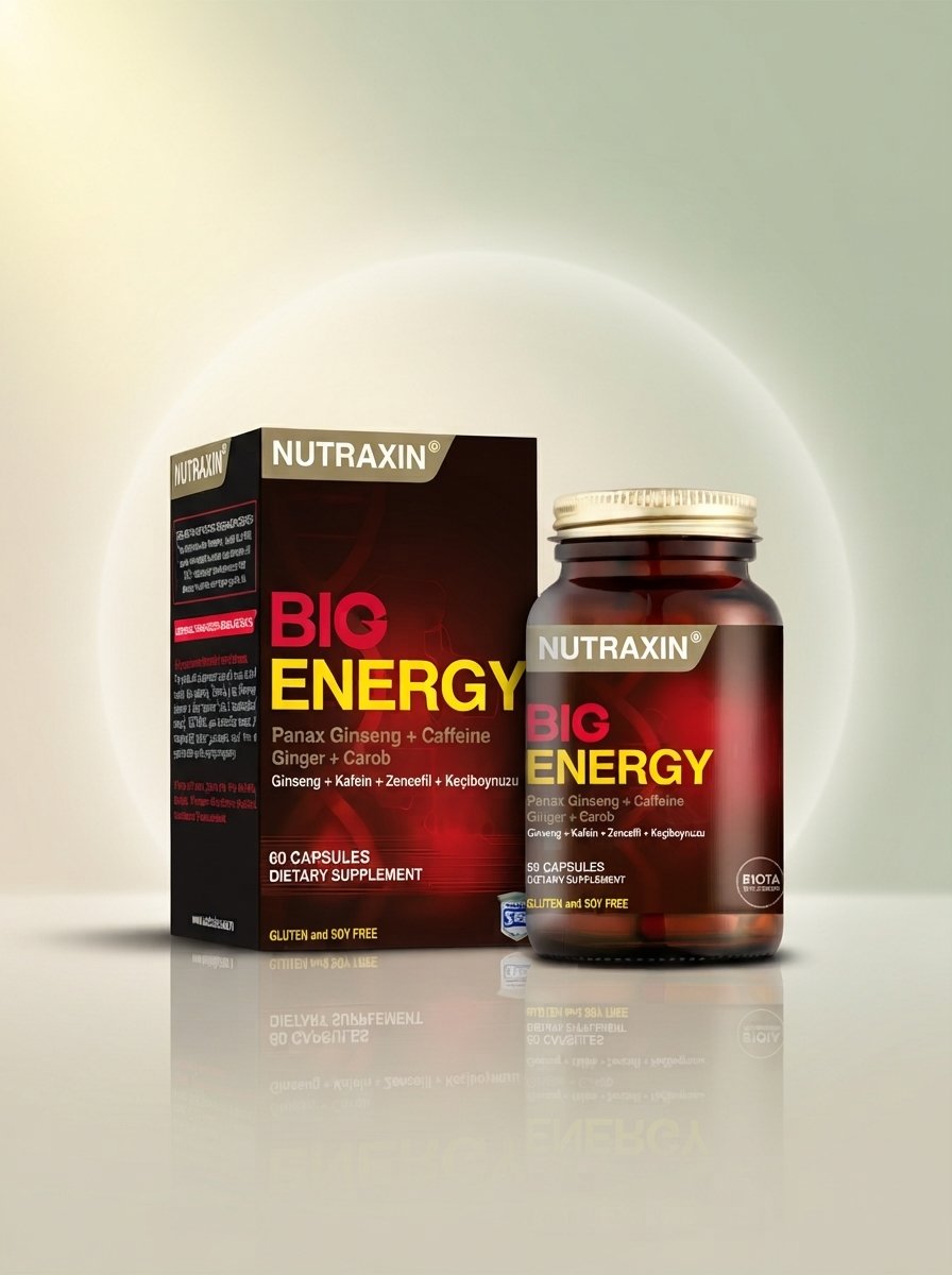 Nutraxin Big Energy (Ginseng, Caféine, Gingembre, Caroube) – 60 capsules