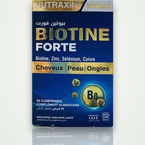 Nutraxin Vitals Biotine Forte (Biotine, Zinc, Sélénium, Cuivre) – 30 comprimés